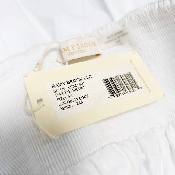 NWT Ramy Brook Pattie Bubble Skirt Pull On Mini Y2K Boho in Ivory White size M - Picture 9 of 11